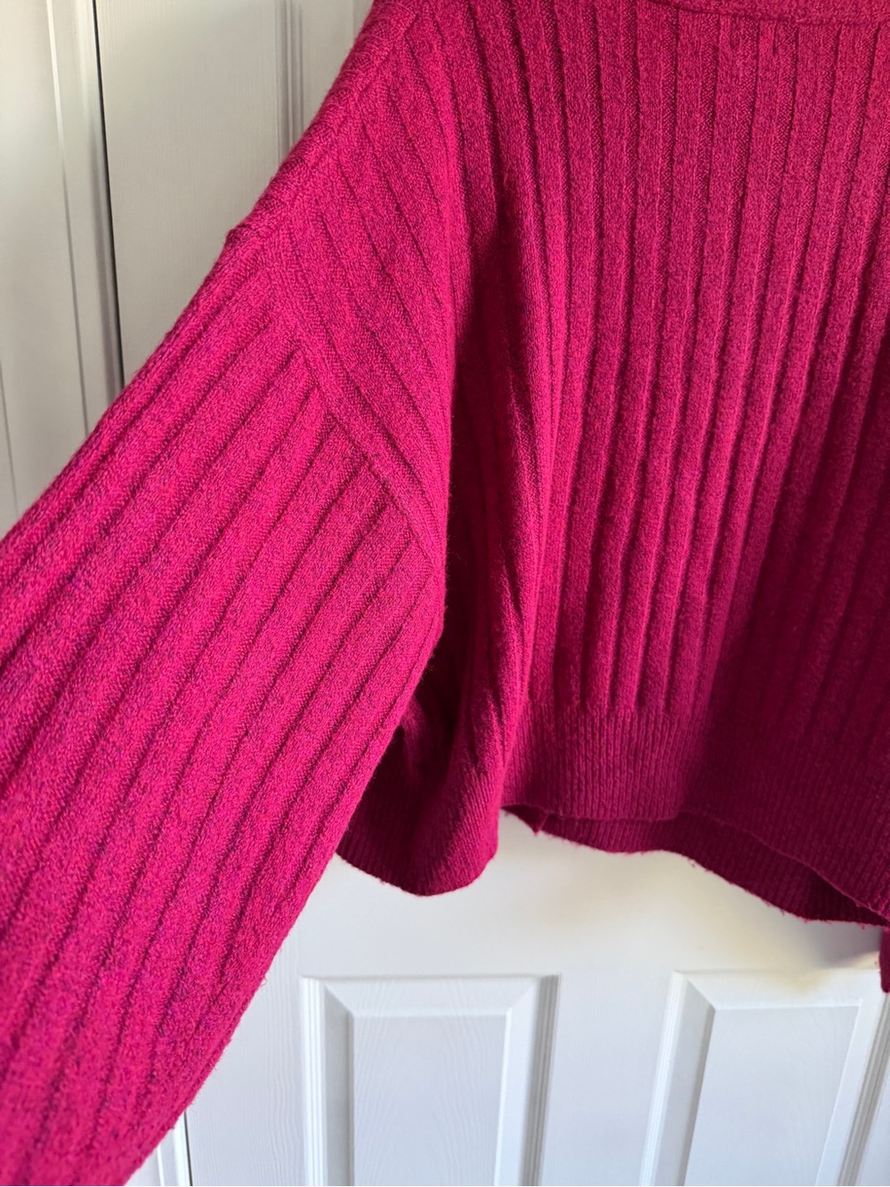 a new day Fuchsia Ribbed Button-Front Cardigan - Picture 4 of 6